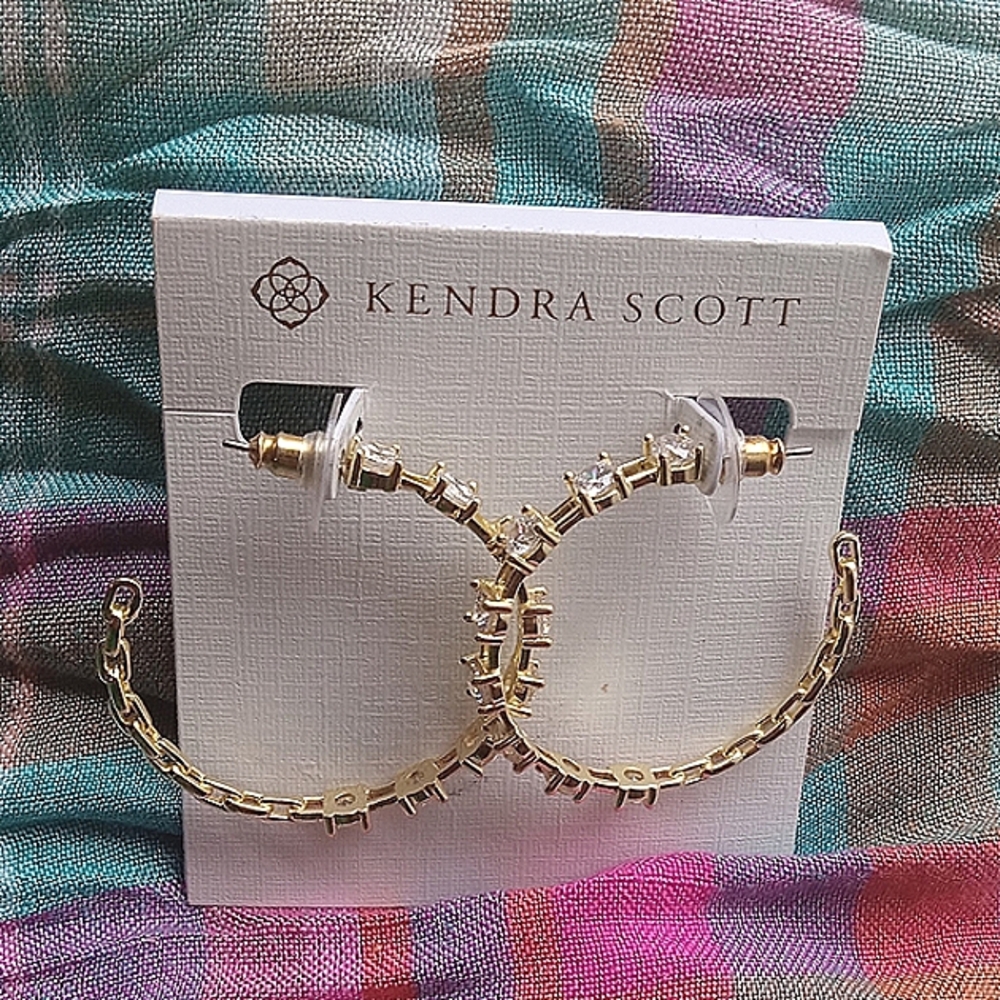 Kendra Scott Lexi Gold and Crystal Hoop Earrings